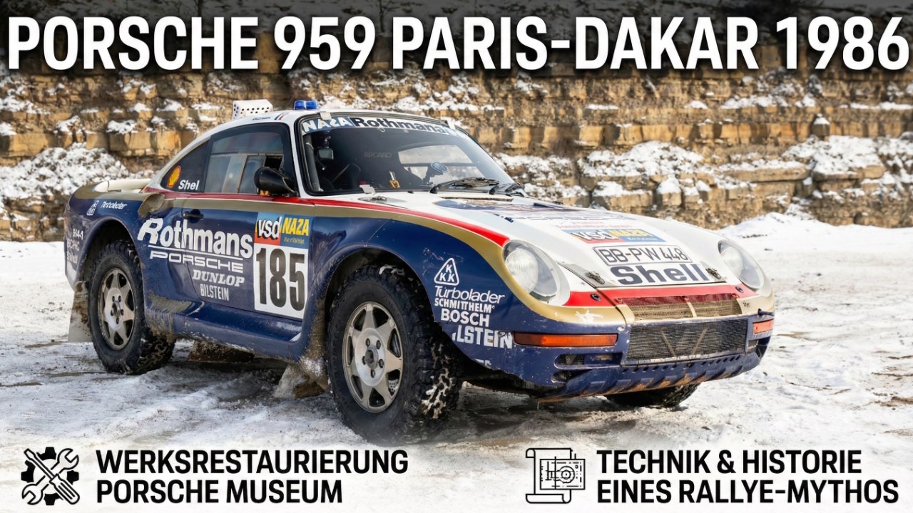 Porsche 959 Paris-Dakar 1986: Blick hinter die Kulissen der Museumsarbeit  Dieses Video begleitet die originale Werksrestaurierung des Porsche 959 Paris-