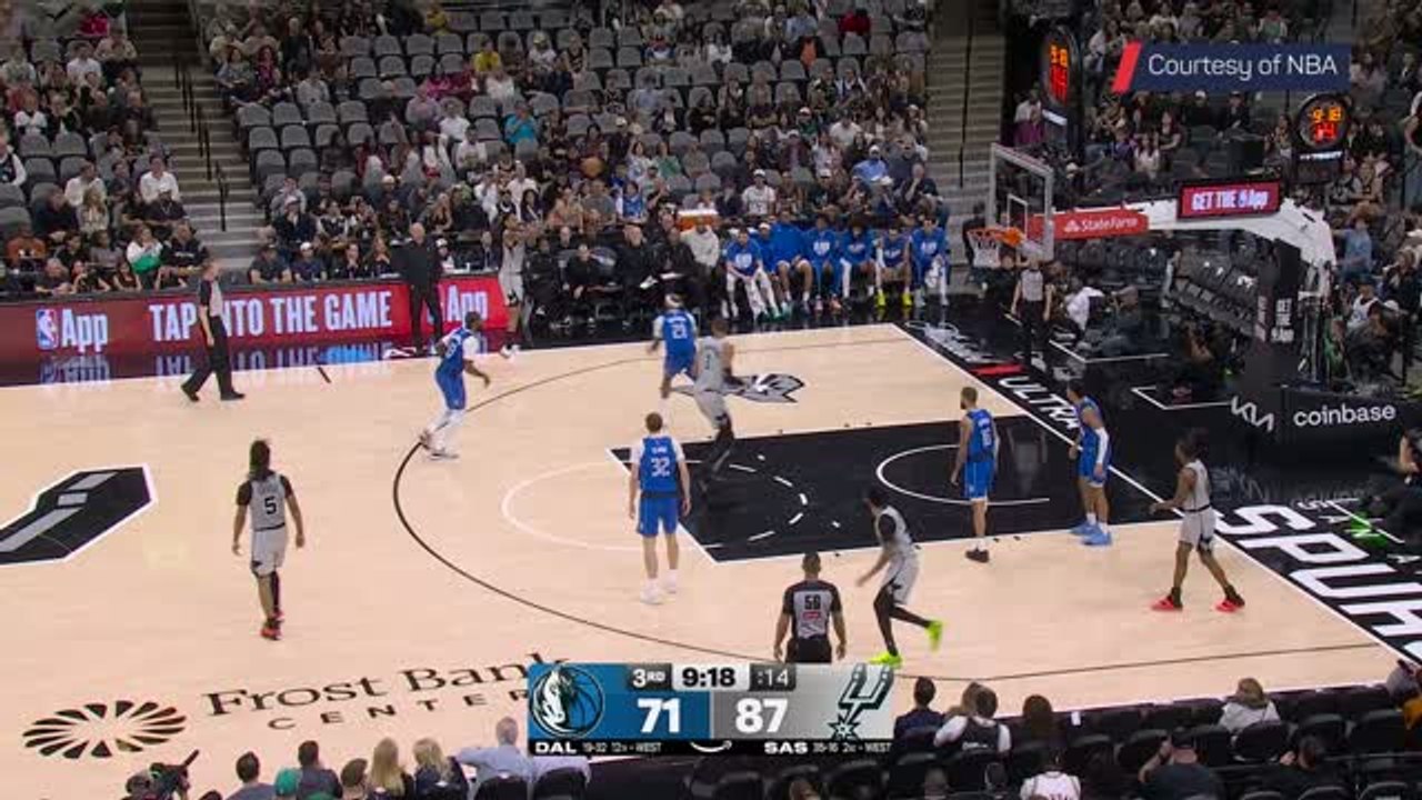 Wembanyama blocks and slams in Spurs win