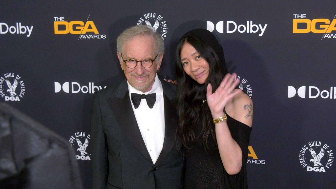 Steven Spielberg and Chloe Zhao on the red carp...