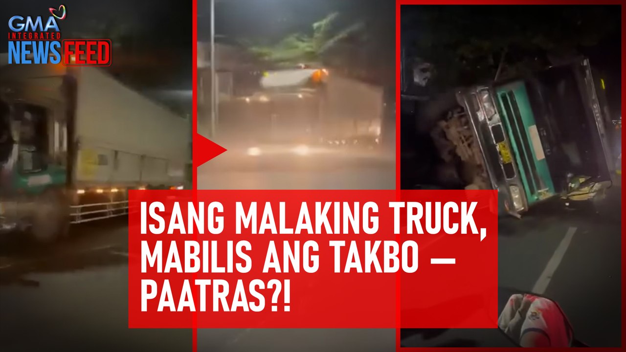 Isang malaking truck, mabilis ang takbo — paatras?! | GMA Integrated Newsfeed