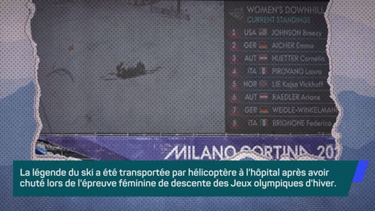 JO d'hiver - Lindsey Vonn chute et est évacuée à l'hopital