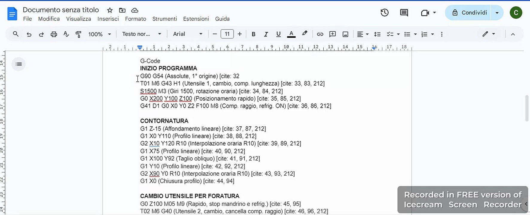 dimostrazione linguaggio ISO