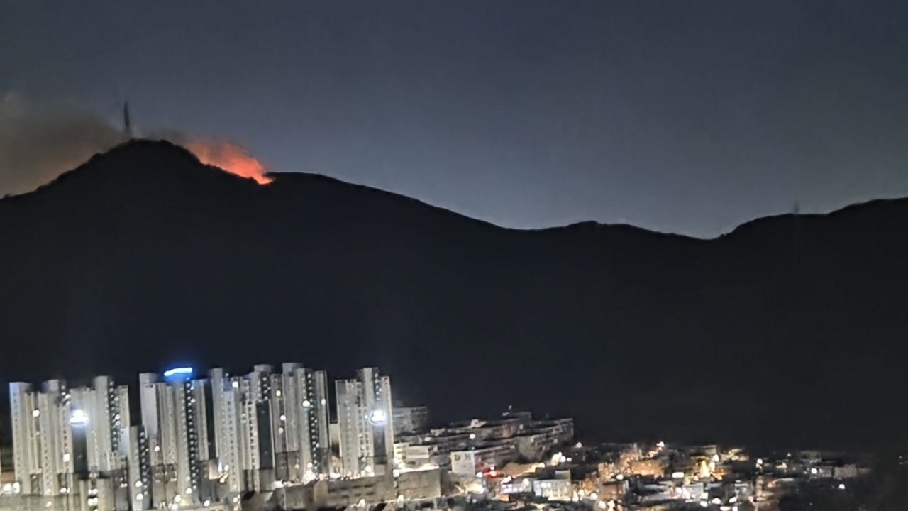 부산 금정봉에 불...소방 대응 1단계 발령 / YTN