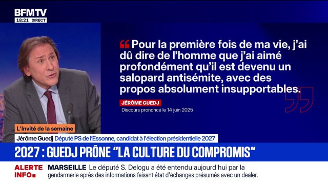 Un salopard antisémite : Jérôme Guedj, député PS et candidat à l'élection présidentielle, revient sur ses propos concernant Jean-Luc Mélenchon