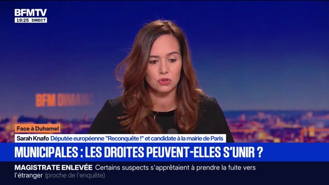 Élections municipales: Je suis là pour faire gagner la droite , déclare Sarah Knafo, candidate Reconquête! à Paris