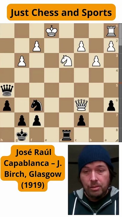 J. Birch vence a Capablanca con un tenedor (1919)