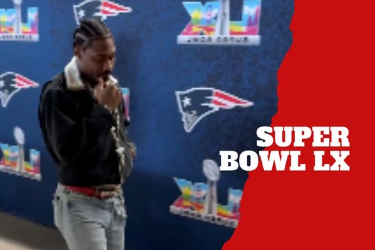 Stefon Diggs walks in with confidence upon his arrival at Super Bowl LX