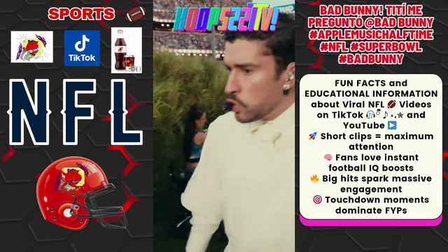 #NFL #TikTok #SuperBowl 🎧ྀི♪⋆.✮ Ep7 BAD BUNNY! Tití Me Preguntó @Bad Bunny Super Bowl #AppleMusicHalftime