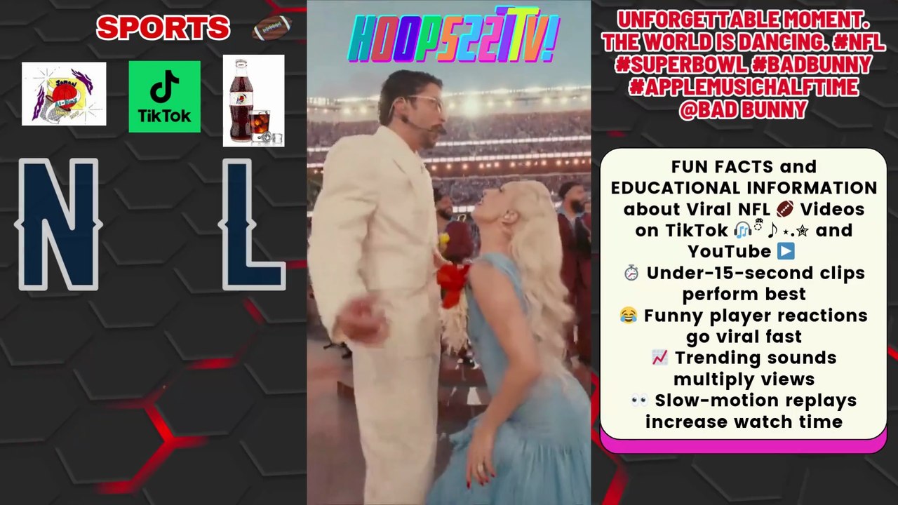 #NFL #TikTok #SuperBowl 🎧ྀི♪⋆.✮ Ep1 Unforgettable moment. The world is dancing. #nfl #superbowl #badbunny #applemusichalftime @Bad Bunny