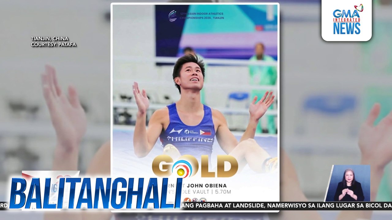Phl pole vaulter EJ Obiena, nakuha ang kaniyang kauna-unahang gold medal sa Asian Indoor Athletics Championships | Balitanghali