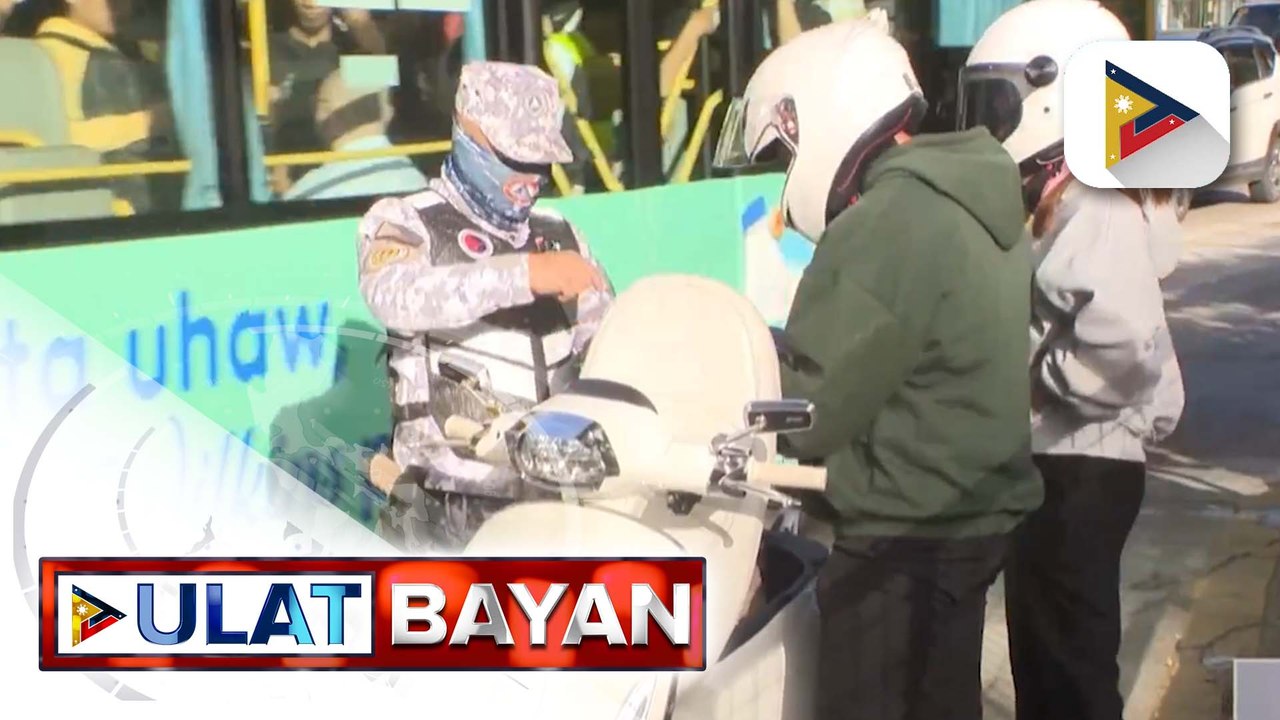 Ilang motorista, sinita ng DOTr-SAICT dahil sa ilegal na pagdaan sa EDSA busway | ulat ni Bernard Ferrer