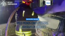 Ataques de drones e mísseis russos matam pelo menos cinco pessoas na Ucrânia