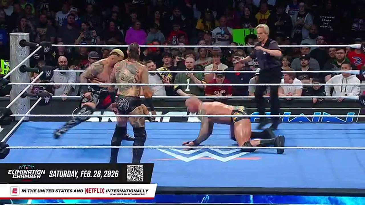 Randy Orton def. Aleister Black and Solo Sikoa in an Elimination Chamber Triple Threat Qualifying Match