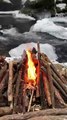 🇬🇧 | Winter fairy tale ❄️ Silence 🤫 Stream  Fire 🔥 Fish 🐟 My simple dinner by the fire 🔥😋 Who cooks like this in the forest 🌲🌳 - like 👍, who disagrees - comment why ✌️😎  🇩🇪 | Wintermärchen ❄️ Stille 🤫 Bach  Lagerfeuer 🔥 Fisch 🐟 Mein ei