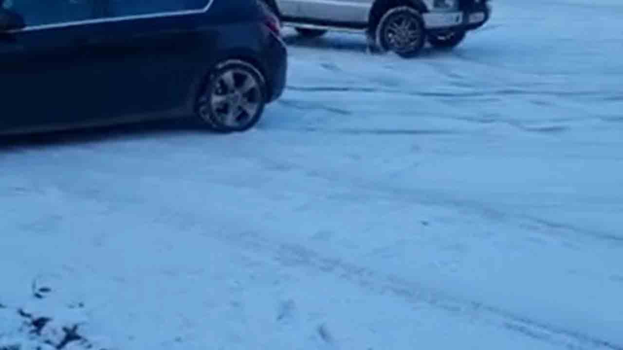 Failed attempt at a snow donut causes a funny but scary collision of cars