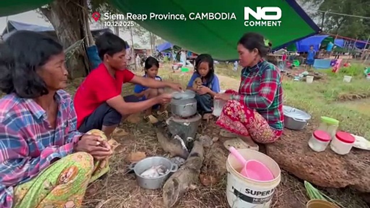 Nouvel afflux de familles déplacées au Cambodge près de la Thaïlande