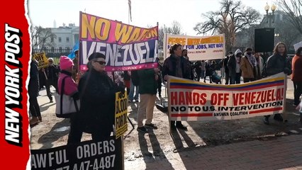 Protesters rally outside white house against US escalation in Venezuela