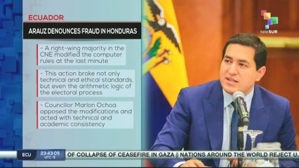 Politician and economist Andres Arauz denounces fraud in Honduras