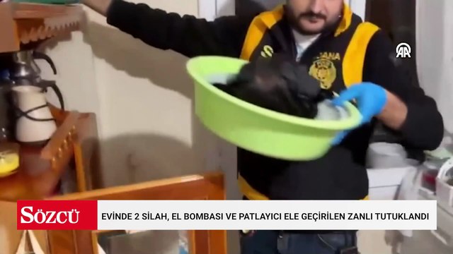 Adana'da evinde 2 silah, el bombası ve patlayıcı ele geçirilen kişi tutuklandı