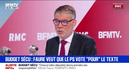 Amendement en faveur des hôpitaux: "J'espère que ce geste du gouvernement les amènera à faire le bon choix", déclare Olivier Faure (PS) à propos des Écologistes