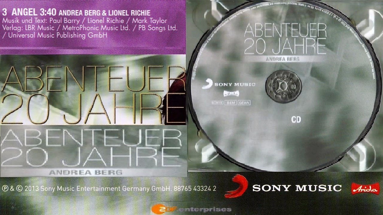 ANDREA BERG — ANGEL 3:40 ANDREA BERG & LIONEL RICHIE | Von ANDREA BERG – ABENTEUER 20 JAHRE · (2012) · CD