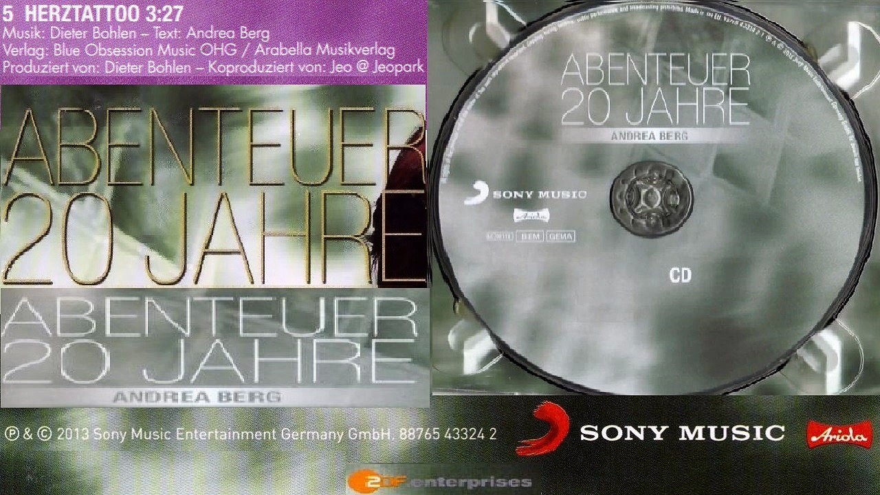 ANDREA BERG — HERZTATTOO 3:27 | Von ANDREA BERG – ABENTEUER 20 JAHRE · (2012) · CD