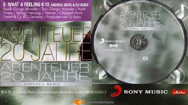 ANDREA BERG — WHAT A FEELING 4:15 | Von ANDREA BERG – ABENTEUER 20 JAHRE · (2012) · CD