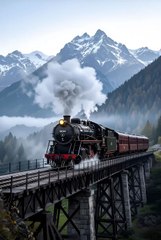 Experience a cinematic slow-zoom shot into the window of a moving train, capturing a bored student staring out into the dark landscape. His face is half-shaded the weather gloomy, and the faint reflections of the passing scenery add to the emotional mood