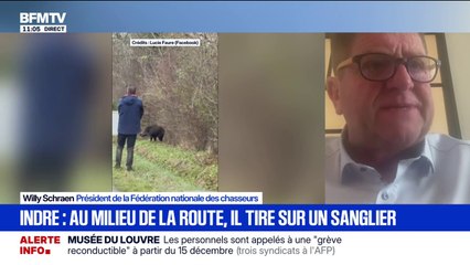 Tir sur un sanglier en bord de route: "Ce sanglier, blessé, était menaçant pour les véhicules", déclare le président de la Fédération nationale des chasseurs