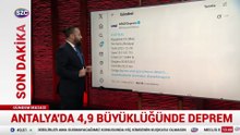 Antalya'da 4,9 büyüklüğünde deprem