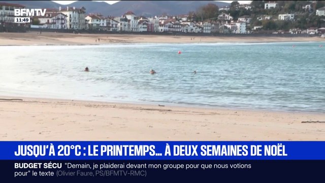 Des baigneurs profitent de l'épisode de douceur à Saint-Jean-de-Luz