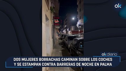 Dos mujeres borrachas caminan sobre los coches y se estampan contra barreras de noche en Palma