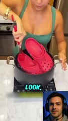 “She Changed the Size of Her Sandals With Hot & Cold Water 😳👡🔥”