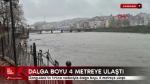 Zonguldak’ta fırtına nedeniyle dalga boyu 4 metreye ulaştı