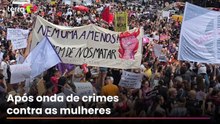 Ato nacional contra feminicídios reúne milhares de mulheres na Avenida Paulista: ‘Nenhuma a menos’