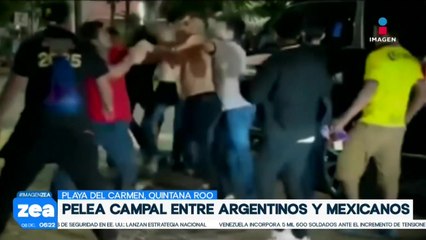 Se registra pelea campal entre argentinos y mexicanos en Playa del Carmen