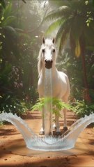 A Horse Saved the Papaya Tree from Drying Out by Water it 😭 #ai #save #water#foryou