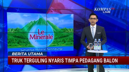 Detik-Detik Truk Terguling di Purbalingga, Hampir Timpa Motor Penjual Balon | BERUT