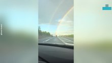 Driver Captures Stunning Double Rainbow