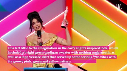 Dua Lipa Wears Miniskirt & Sweater With Nothing Underneath For Dinner With Gigi Hadid After Runway Debut