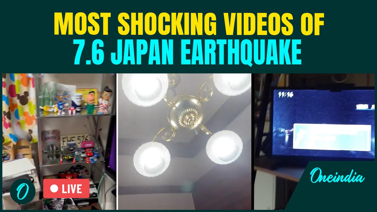 VIDEO: Moment 7.6 Earthquake Hits Japan | Terrifying Footage Shows Buildings Shaking Like Cards