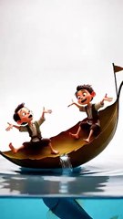 lilliput leaf  boat sank _ fish made a hole @Hariput #lilliput #fish #boat #boatslips