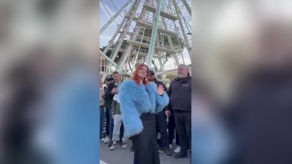 Ruota panoramica all’Eur, Noemi all'inaugurazione della «City Eye»