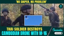Thailand-Cambodia War Video: Thai Soldier SHOOTS DOWN Cambodian Drone With M-16 Simple Gun