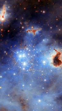 🌌 Une toile cosmique Cette toile cosmique vibrante 🌠, remplie de nuages et d’éclats stellaires, se déploie au cœur du Grand Nuage de Magellan — une petite galaxie satellite en orbite autour de la Voie lactée. Elle regorge de pouponnières stellaires 🌟,