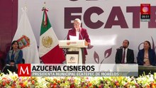 Azucena Cisneros presenta su primer avance de gobierno en Ecatepec