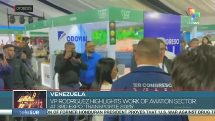Venezuela’s VP Rodríguez highlights work of aviation sector at 3rd ‘Transporte 2025’ Expo