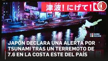 Japón declara una alerta por tsunami tras un terremoto de 7.6 en la costa este del país