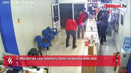 Mardin’de cep telefonu tamir sırasında alev aldı