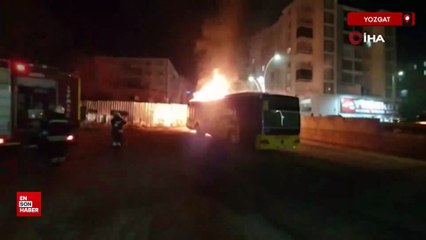 Yozgat’ta özel halk otobüsü yandı